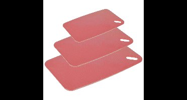 Snijplanken - set van 3 - kunststof - rood - 24/30/35 cm