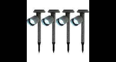 Solar prikspot/tuinspot - 4x - metaal - zwart - H26 cm