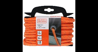 Spanband elastisch koord - met oproller - 15 meter - 8mm dik - voor dekzeilen/aanhanger/vastsjorren