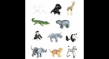 Speelgoed figuren dierentuin dieren - kunststof - 11x stuks - 4 tot 7.5 cm - speeldieren