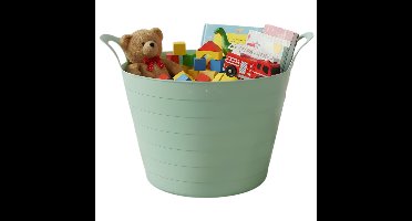 Speelgoedmand - mint groen - 30 liter - kunststof - 54 x 37 cm - met handvatten