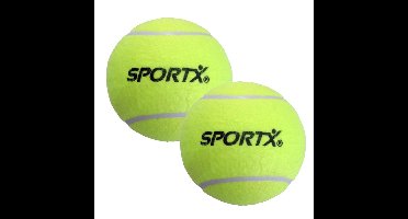 SportX Grote Tennisbal - 2x - D13 cm - geel - speelgoedbal