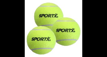 SportX Grote Tennisbal - 3x - D13 cm - geel - speelgoedbal