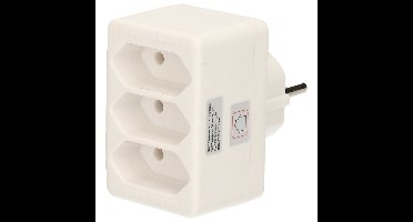 Stopcontact splitter - triple - wit - voor 3 platte stekkers - verdeelstekkers