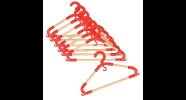 Storage Solutions kledinghangers voor kinderen - set van 24x - kunststof/hout - rood