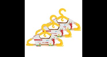 Storage Solutions kledinghangers voor kinderen - set van 9x - kunststof/hout - geel