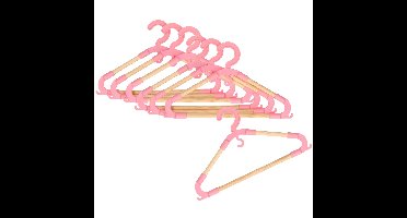Storage Solutions kledinghangers voor kinderen - set van 9x - kunststof/hout - roze