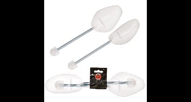 Storage Solutions schoenspanners - 4x stuks - wit - metalen veer - kunststof - maat 37 tot 48