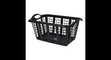 Storage Solutions wasmand - met handvatten - zwart - 37 liter - 60 x 40 x 30 cm