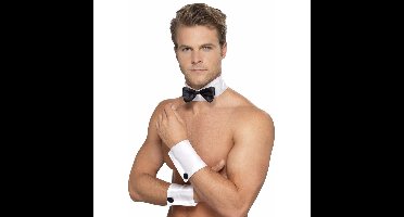 Stripper verkleed setje - heren - 2-delig - strikje - manchetten - stripperset