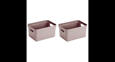Sunware Opbergbox Sigma - 1x - kunststof - roze - 5 liter - 25,2 x 18 x 12,2 cm - Opbergbakken