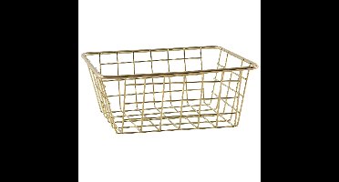 Svenska Living Draadmand - goudkleurig - 20 x 15 x 8 cm - opbergmand