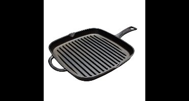 Svenska Living Grillpan vierkant - gietijzer - zwart - D26 cm