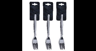 Taart/gebak vorkjes - 18x stuks - zilver - RVS - 12 cm - verjaardag/feest vorkjes