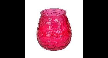 Tafelkaars - 15h - rood glas - citronella - 10 cm - lowboy kaars