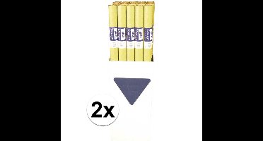 Tafellaken/tafelkleed rol papier - 2x - 700 x 118 cm - goudgeel - Lange tafels - Damast papier