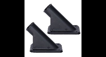 Talen Tools Vlaggenstokhouder - 2x - zwart - kunststof - voor 30 mm vlaggenstok