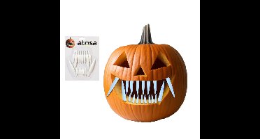 Tanden voor pompoen - 18x - pompoen uithollen - Halloween decoratie - knutselen