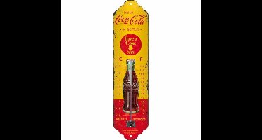 TFA Thermometer - vintage Cola - metaal - XL - geel - 28 x 6.5 cm