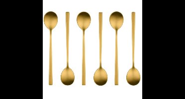 Theelepeltjes/koffielepeltjes - goud - set van 6x - 15 cm - dessertlepels