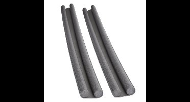 Tochtstrip - 2x - tochtwering - grijs - foam - 93 x 3 cm - deur tochtstopper