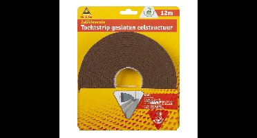 Tochtstrip - tochtwering - bruin - zelfklevend - universeel - 12 m x 9 mm x 4 mm