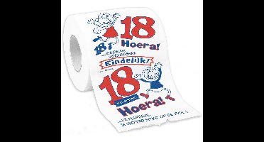 Toiletpapier 18 jaar - verjaardag cadeau - grappig - feestartikelen - wc-papier - jarig