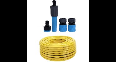 Tuinslang 15 meter - gewapend/anti knik - 13mm - met koppelstukken/spuitstuk set
