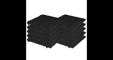 Tuintegel/terrastegel - 10x - zwart - kunststof - weerbestendig - 38 x 38 cm - vlonder vloertegels