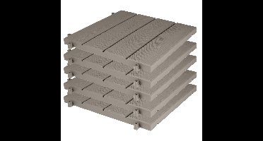Tuintegel/terrastegel - 5x - taupe - kunststof - weerbestendig - 38 x 38 cm - vlonder vloertegels