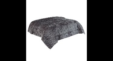 Unique Living Bedsprei Amiens - donkergrijs - 170 x 220 cm - katoen/polyester - luxe motief