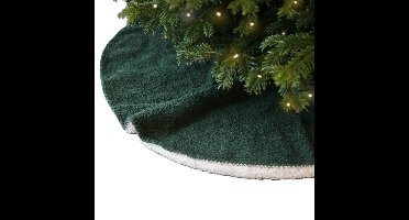 Unique Living kerstboomrok - donkergroen - D90 cm - polyester - kerstboomkleed