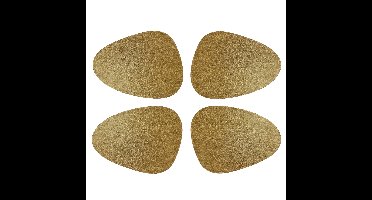 Unique Living placemats Floris lederlook - 4x - 39 x 30 cm - goud - PU leather - tafel