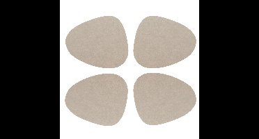 Unique Living placemats Floris lederlook - 6x - 39 x 30 cm - beige - PU leather - tafel