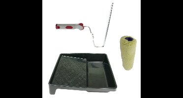 Verfroller anti spat lakroller profi schilderset met softgrip beugel en verfbak 25 cm