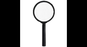 Vergrootglas/loep - zwart - kunststof/glas - D75 mm - speelgoed