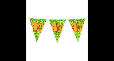 Verjaardag 40 jaar thema Vlaggetjes - Feestversiering - 10m - Folie - Dubbelzijdig