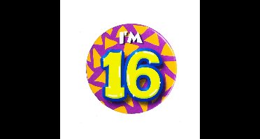 Verjaardags button I am 16 voor verjaardag / sweet sixteen