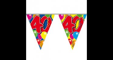Vlaggenlijn 40 jaar - 10 meter - plastic - leeftijd versiering - 40e verjaardag