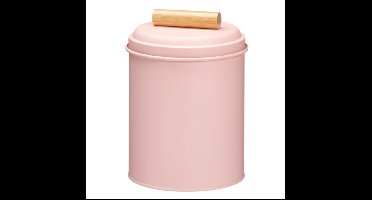 Voorraadpot / koekjes bewaarblik Bart - 14 x 20 cm - metaal - roze - keuken voorraadpotten