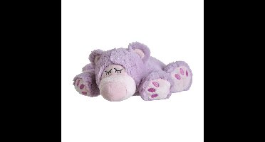 Warmte/magnetron opwarm knuffel lila teddybeer