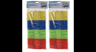 Wasknijpers - 200x - kunststof - gekleurd - 8 cm