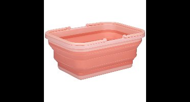 Wasmand/draagmand opvouwbaar - kunststof - 19 Liter - zalmroze - 38 x 28 x 18 cm