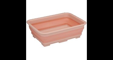 Wasmand/opbergmand opvouwbaar - kunststof - 12 Liter - zalmroze - 37 x 27 x 12 cm