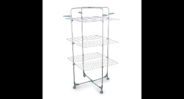 Wasrek/droogrek - zilver - metaal - 68 x 68 x 134 cm - staand