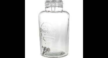 Water/Limonade/Drankjes dispenser - Extra groot - Glas - 8 liter - met tapkraantje
