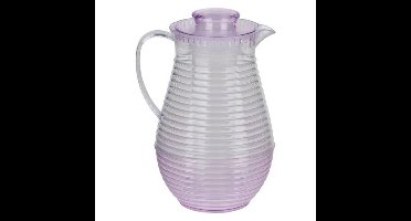 Waterkan/sapkan met fruit infuser/reservoir - 2 liter - kunststof - roze - 25 cm