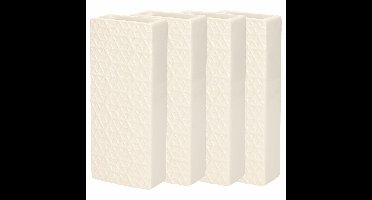 Waterverdamper - 8x - ivoor wit - keramiek - 400 ml - radiatorbak luchtbevochtiger - 7,4 x 17,7 cm