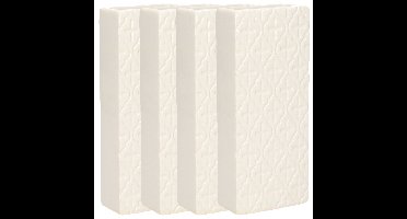 Waterverdamper - 8x - wit - keramiek - 400 ml - radiatorbak luchtbevochtiger - 7,4 x 17,7 cm