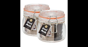 Weckpot/inmaakpot - 2x - 500 ml - glas - met beugelsluiting